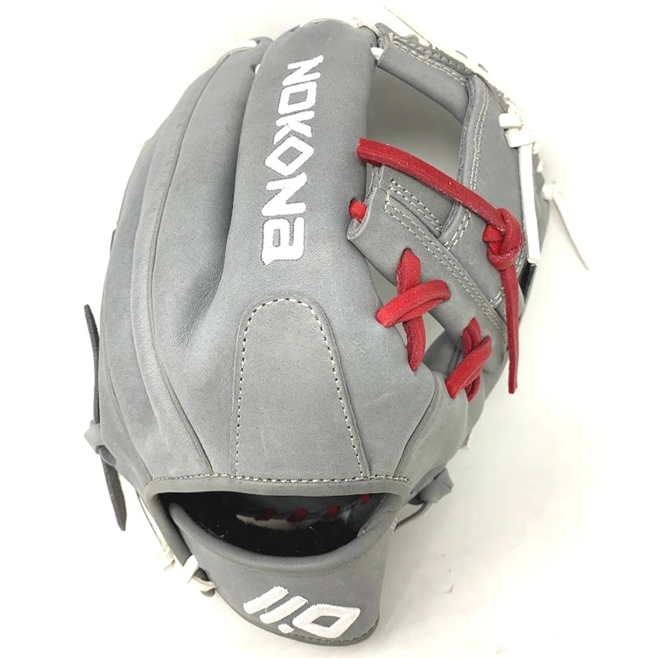 Nokona American Kip 11.25 A-200 Gray Baseball Glove WH-RD-BK Right Hand Throw 3 Nokona American Kip 11.25 A-200 Gray Baseball Glove WH-RD-BK Right Hand Throw - Image 3