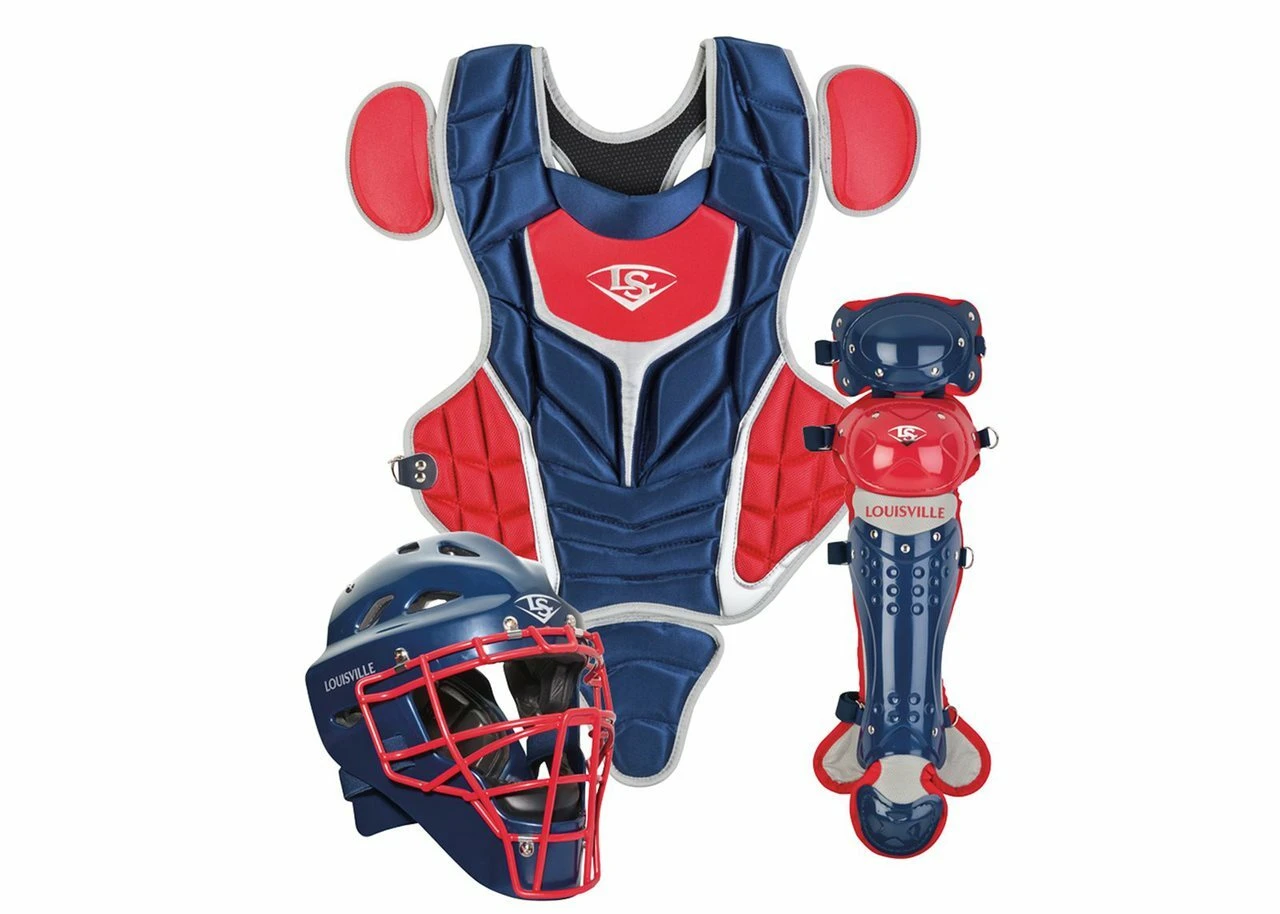 Louisville Slugger Womens Intermediate Series 5 Fastpitch Catchers Set Navy Scarlet 1 Louisville Slugger Womens Intermediate Series 5 Fastpitch Catchers Set Navy Scarlet