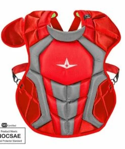 All-Star S7 Axis Chest Protector 12-16 - 15.5 Red Grey NOCSAE