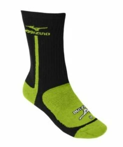Mizuno Performance Highlighter Crew Sock (Black/Lemon, Small)