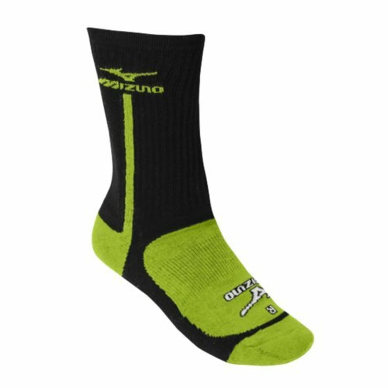 Mizuno Performance Highlighter Crew Sock (Black/Lemon, Small) 1 Mizuno Performance Highlighter Crew Sock (Black/Lemon, Small)