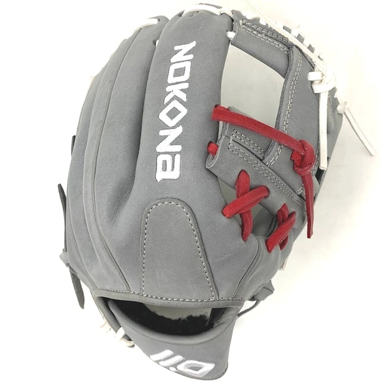 Nokona American Kip 11.25 A-200 Gray Baseball Glove WH-RD-BK Right Hand Throw 6 Nokona American Kip 11.25 A-200 Gray Baseball Glove WH-RD-BK Right Hand Throw - Image 6