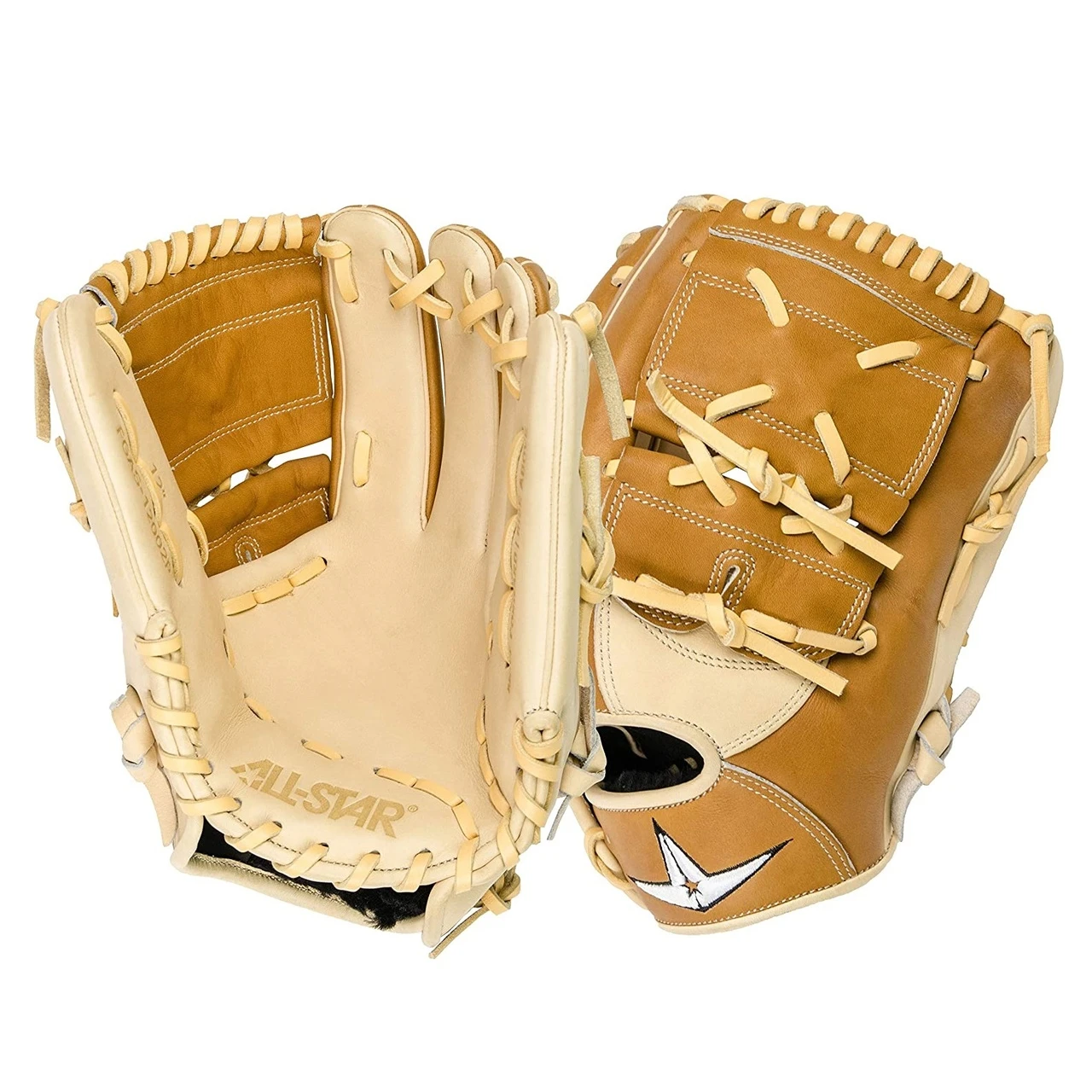 All-Star Pro Elite 12 Inch Baseball Glove FGAS-12002P Cream Saddle Tan Right Hand Throw 1 All-Star Pro Elite 12 Inch Baseball Glove FGAS-12002P Cream Saddle Tan Right Hand Throw