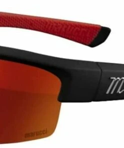 Marucci MV463 Matte Black Red-Violet with Red Mirror Baseball Performance Sunglasses