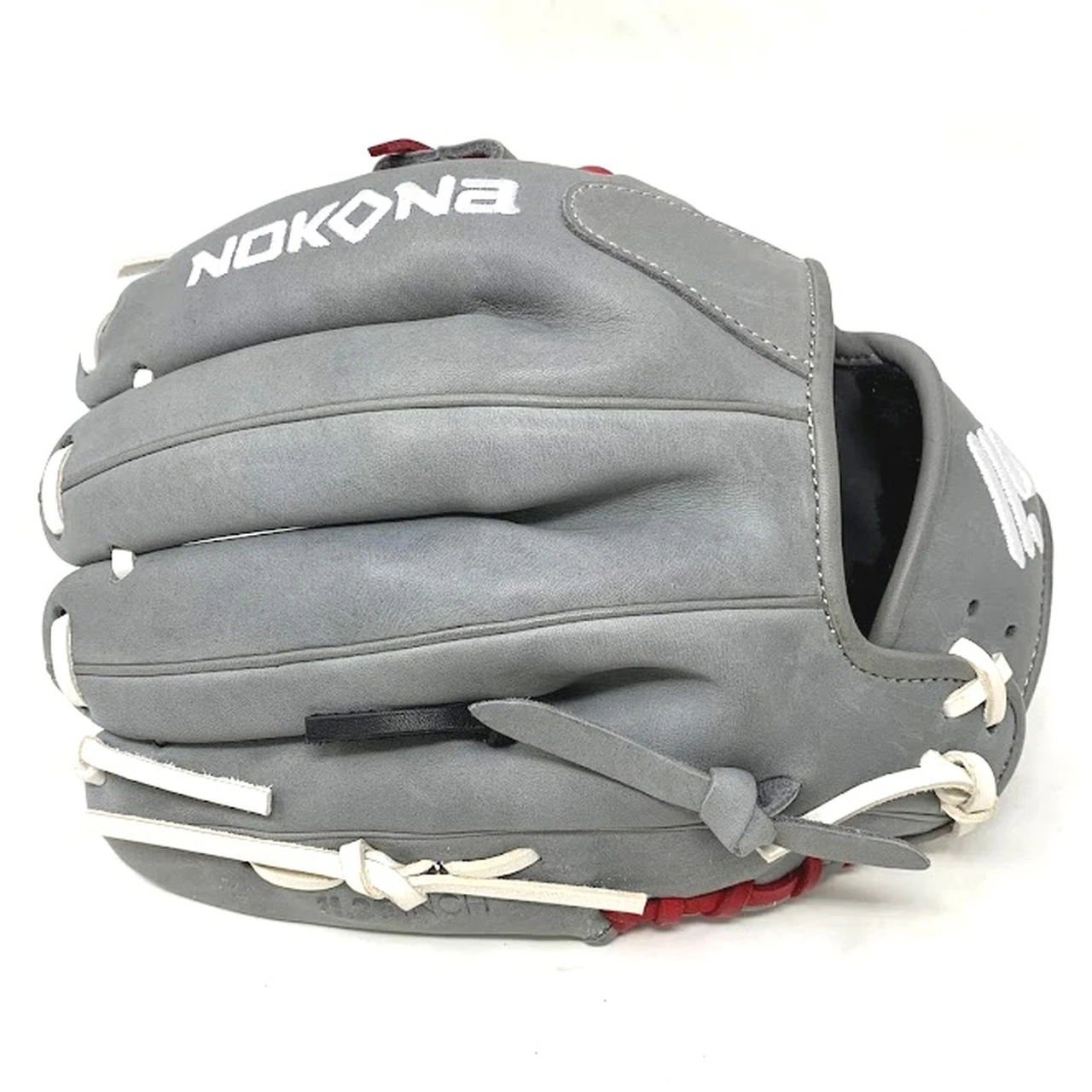 Nokona American Kip 11.25 A-200 Gray Baseball Glove WH-RD-BK Right Hand Throw 4 Nokona American Kip 11.25 A-200 Gray Baseball Glove WH-RD-BK Right Hand Throw - Image 4