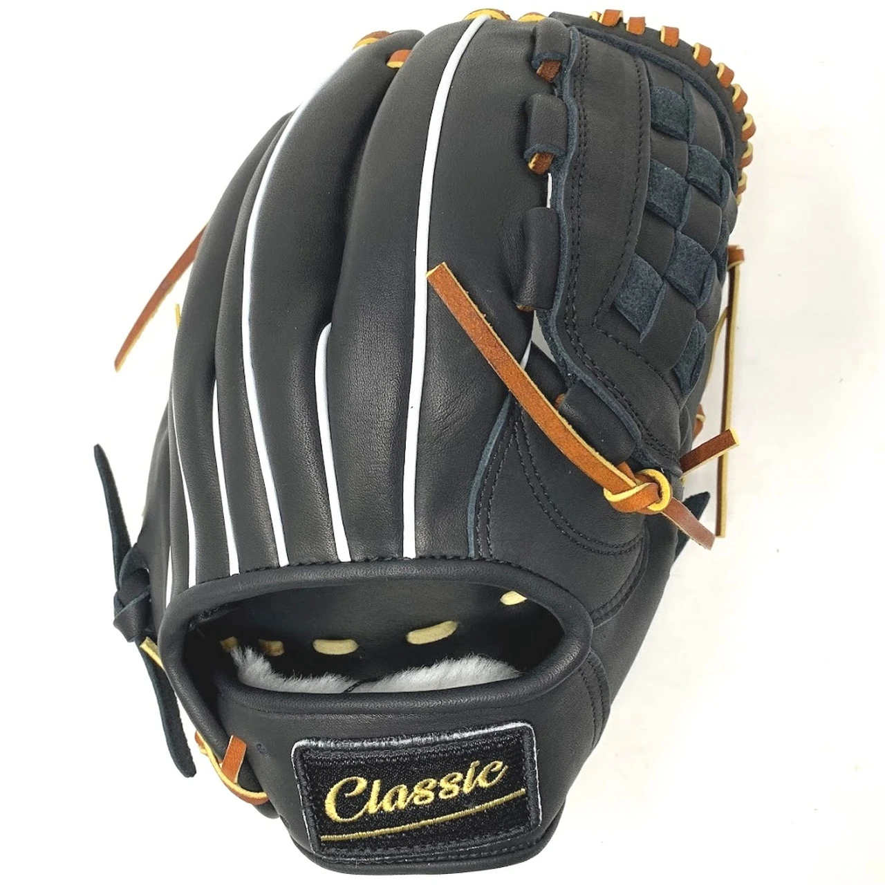 Classic Baseball Glove 12 inch Basket Web Black US Kip Right Hand Throw 8 Classic Baseball Glove 12 inch Basket Web Black US Kip Right Hand Throw - Image 8