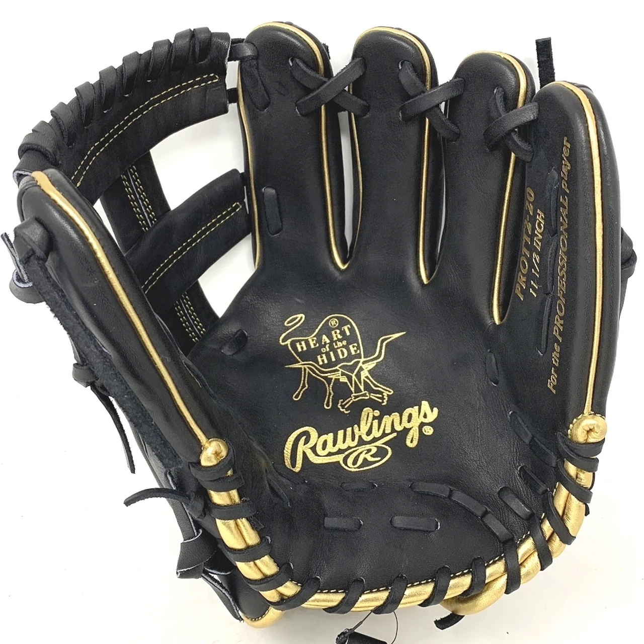 Rawlings Heart of the Hide PRO-TT2 Baseball Glove 11.5 Black Gold Right Hand Throw 6 Rawlings Heart of the Hide PRO-TT2 Baseball Glove 11.5 Black Gold Right Hand Throw - Image 6