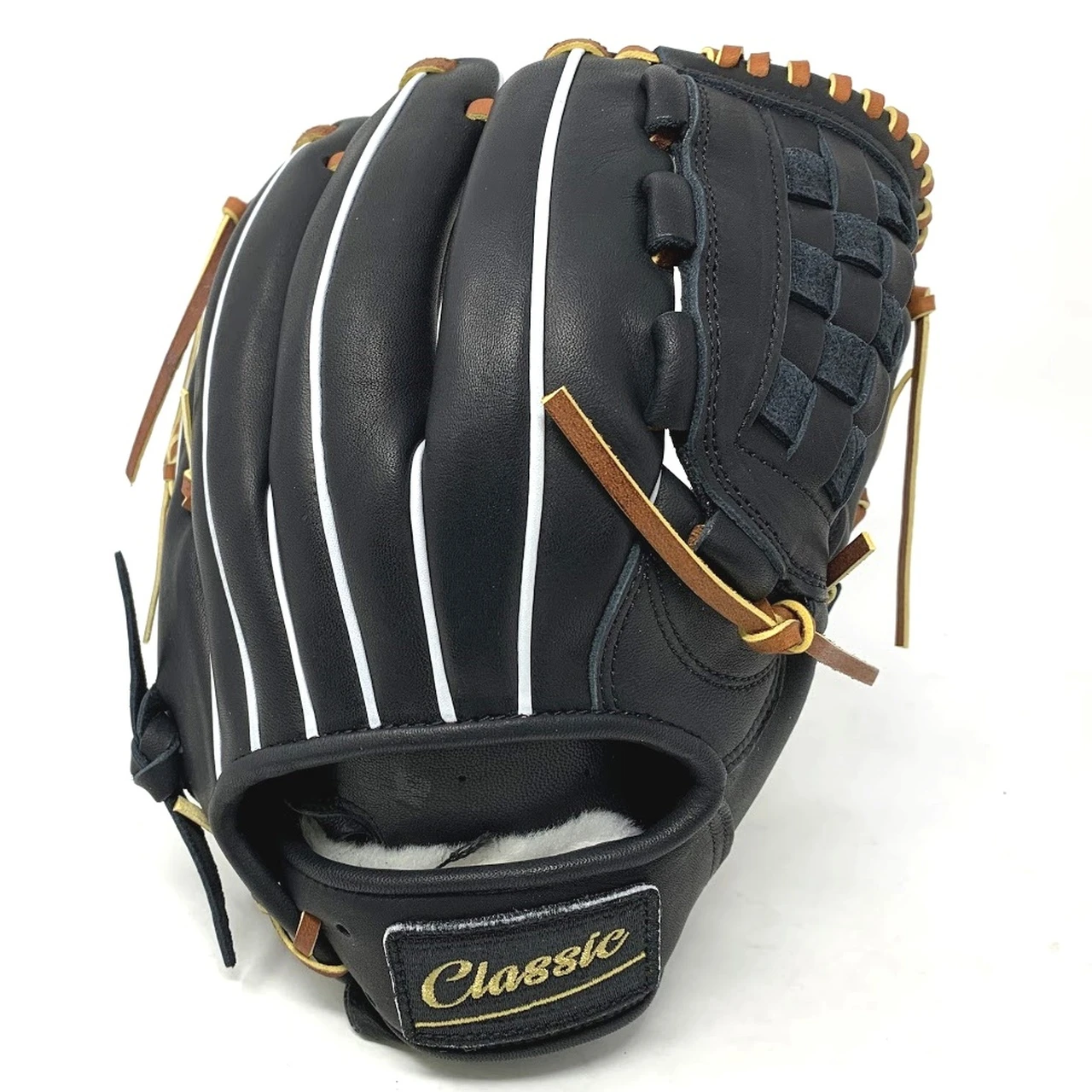 Classic Baseball Glove 12 inch Basket Web Black US Kip Right Hand Throw 2 Classic Baseball Glove 12 inch Basket Web Black US Kip Right Hand Throw - Image 2