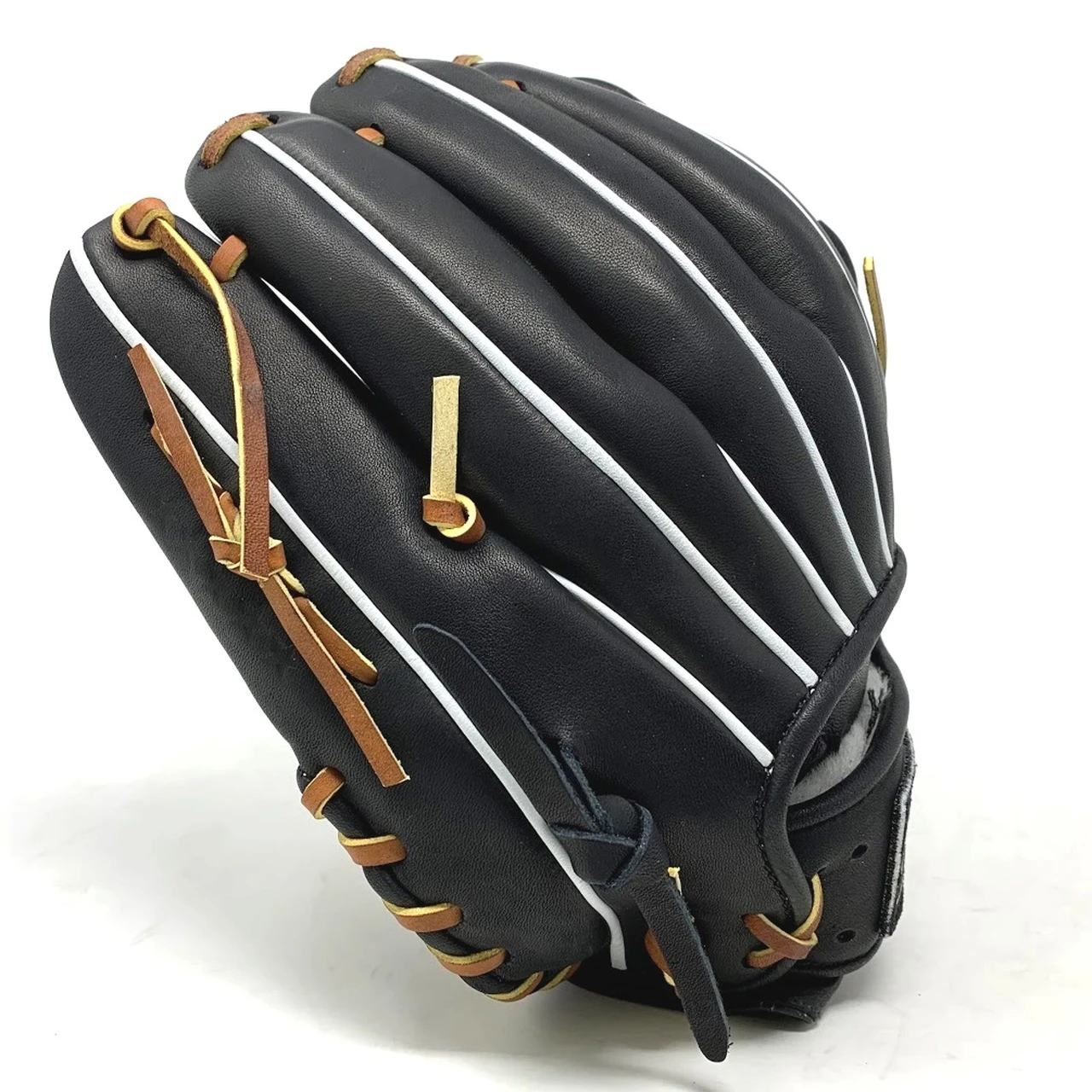 Classic Baseball Glove 12 inch Basket Web Black US Kip Right Hand Throw 4 Classic Baseball Glove 12 inch Basket Web Black US Kip Right Hand Throw - Image 4