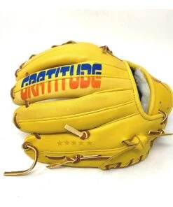 Chieffly Custom 11.5 Baseball Glove Yellow Gratitude Right Hand Throw -Ballgloves Sales Store IMG 4925 77328.1644950526