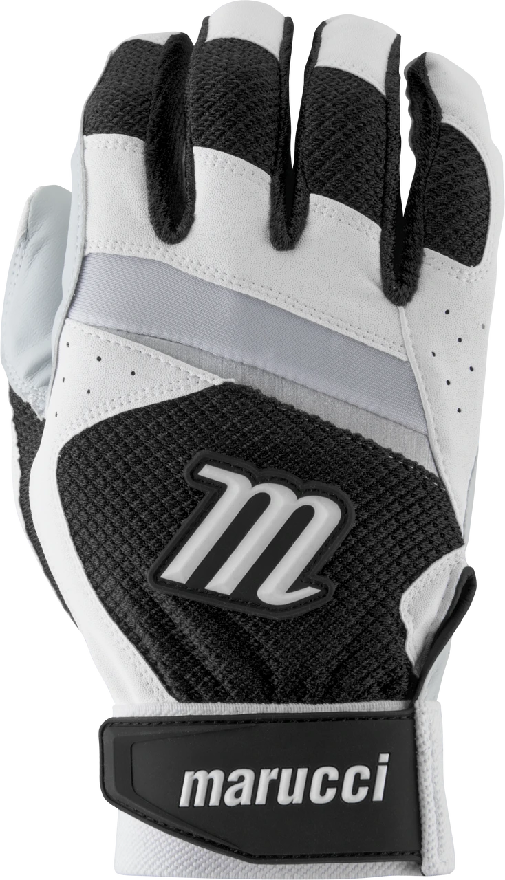 Marucci Code Adult Batting Gloves 1 Pair White Black Adult Medium 1 Marucci Code Adult Batting Gloves 1 Pair White Black Adult Medium