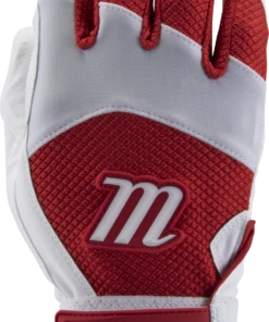 Marucci Code Adult Batting Gloves 1 Pair White Red Adult X Large