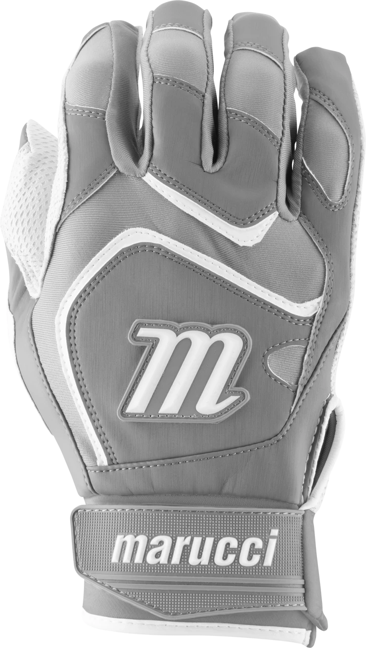 Marucci Signature Batting Gloves MBGSGN2 1 Pair White Grey Adult Large 1 Marucci Signature Batting Gloves MBGSGN2 1 Pair White Grey Adult Large